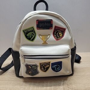 Harry Potter Wizarding World Mini Backpack w/ Patches White / Black